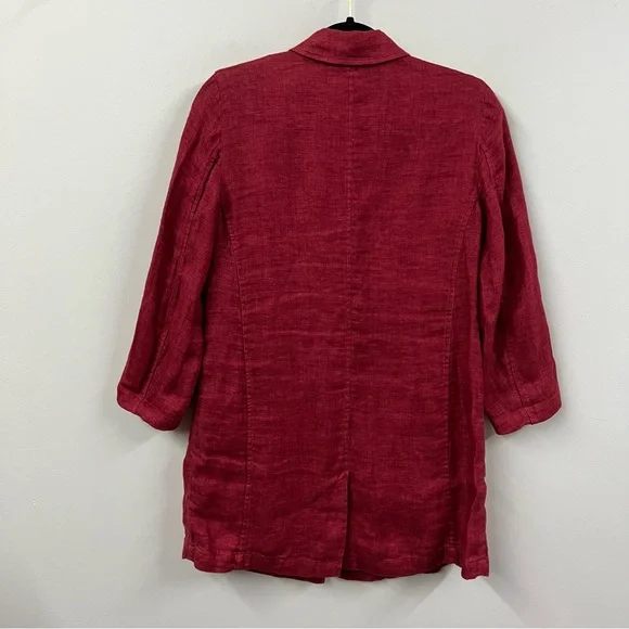 Eileen Fisher Organic Linen Longline Jacket - Picture 8 of 11